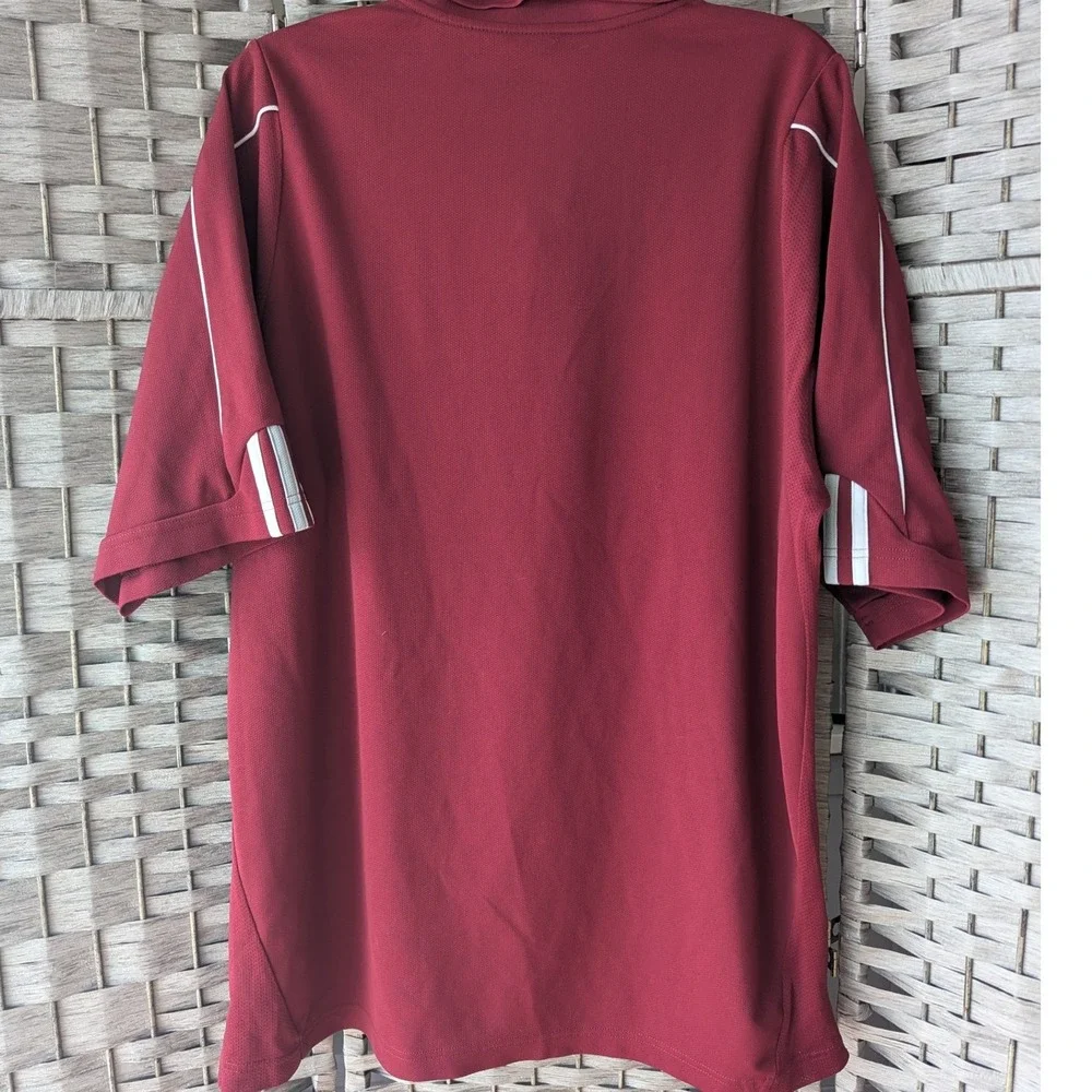 Adidas Polo Shirt Maroon ClimaCool Short Sleeve Mens Sz XL Performance Athletic